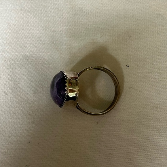 Navajo Charoite and Sterling Artist Marked  PP Ring Sz 5.5 EUC - Picture 4 of 11
